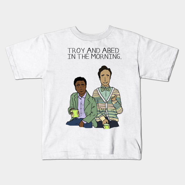 Troy and Abed in the Morning Kids T-Shirt by JennyGreneIllustration